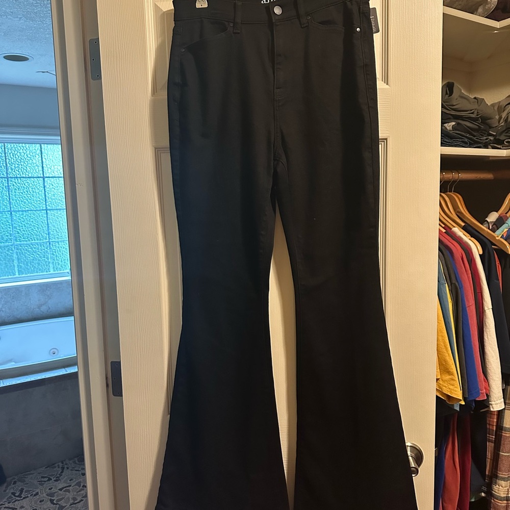 a.n.a Black High-Rise Flare Pants